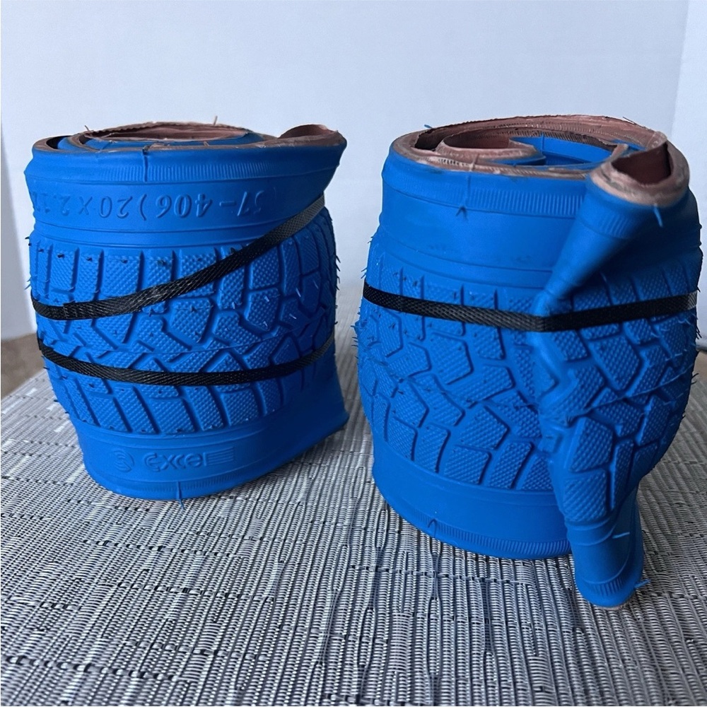 Set of 2 Excel BMX BICYCLE Freestyle Performer Tires 20" x 2 1.25 Blue NEW